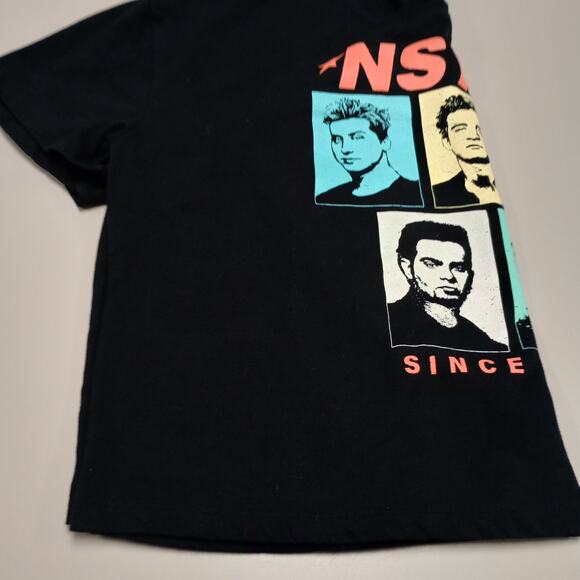 NSYNC Women Band Graphic Crop Cotton T-Shirt Black - Picture 2 of 5